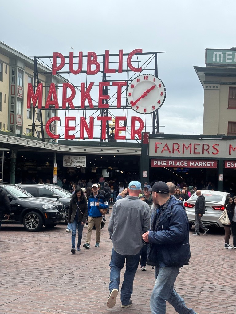 Front of the Pike Market in Seattle