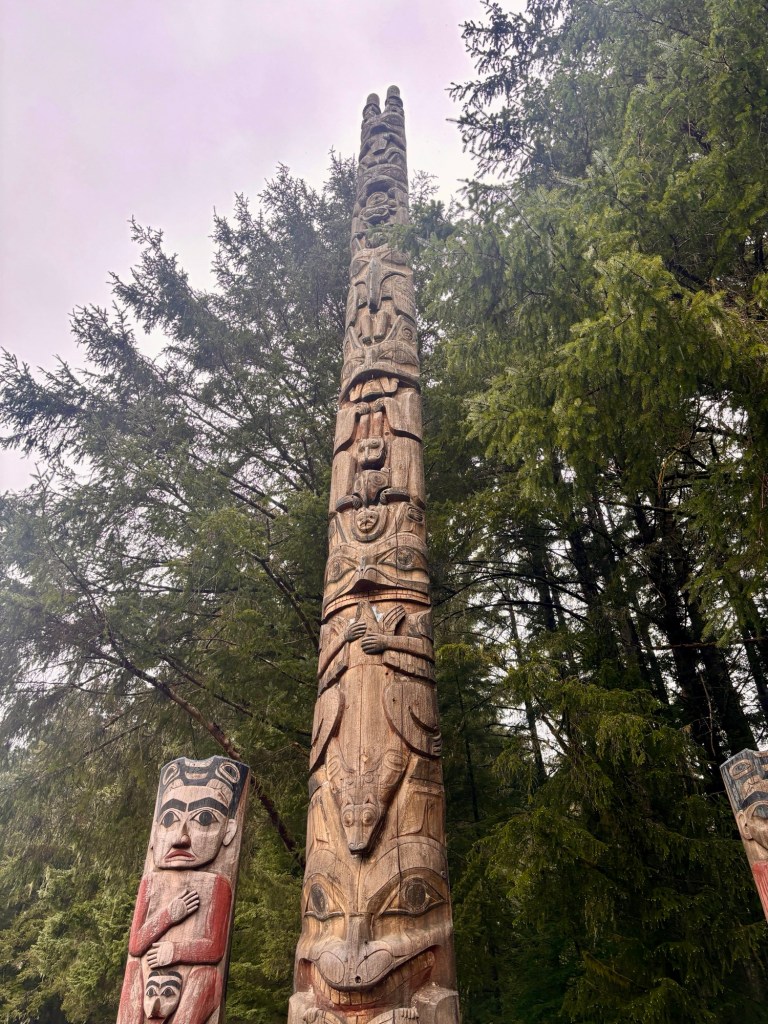 Totems along the Totem Trail in Sitka National Historical Park, Alaska