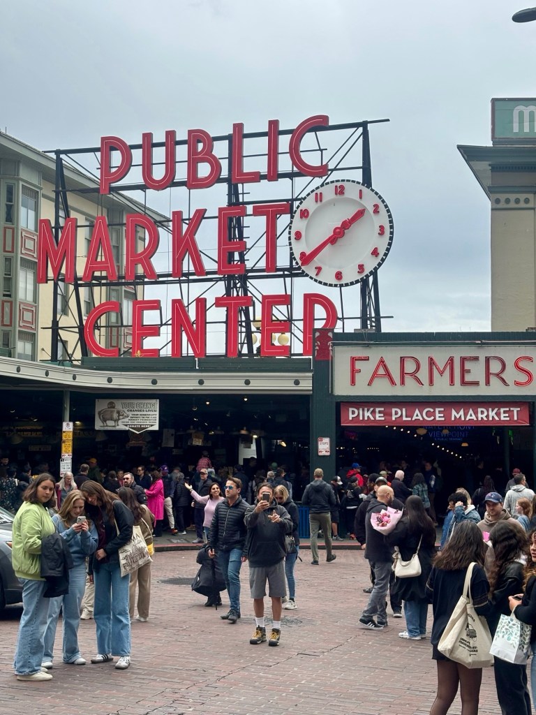 Front of Pike Place Market in Seattle, Washington