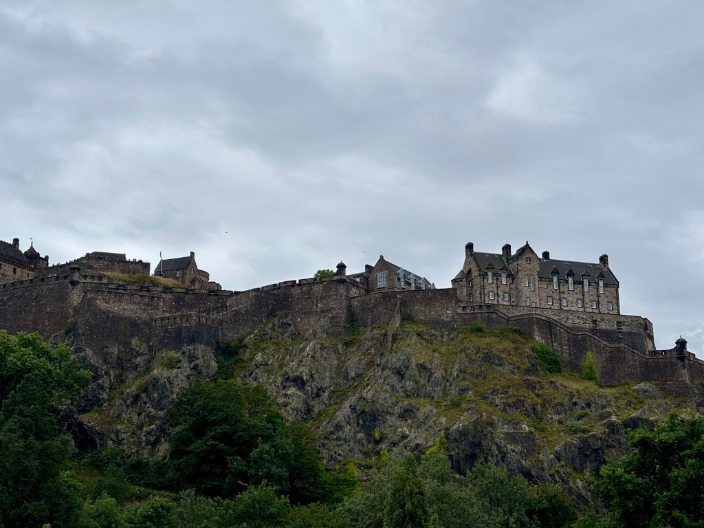 Edinburgh Castle from a distance in Edinburgh, Scotland