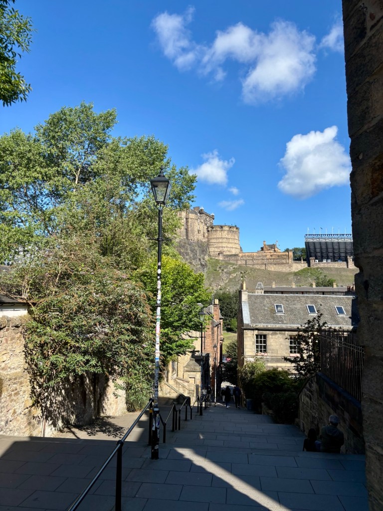 Edinburgh Castle as seen from The Vennel Viewpoint, Edinburgh, Scotland