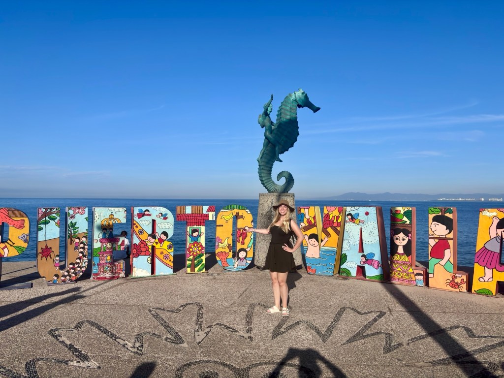 Puerto Vallarta sign on the downtown Malecón (boardwalk)